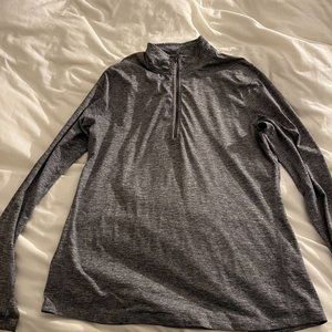 Nike Women Running Dri-fit 1/4 Zip Size L in Heather Grey
